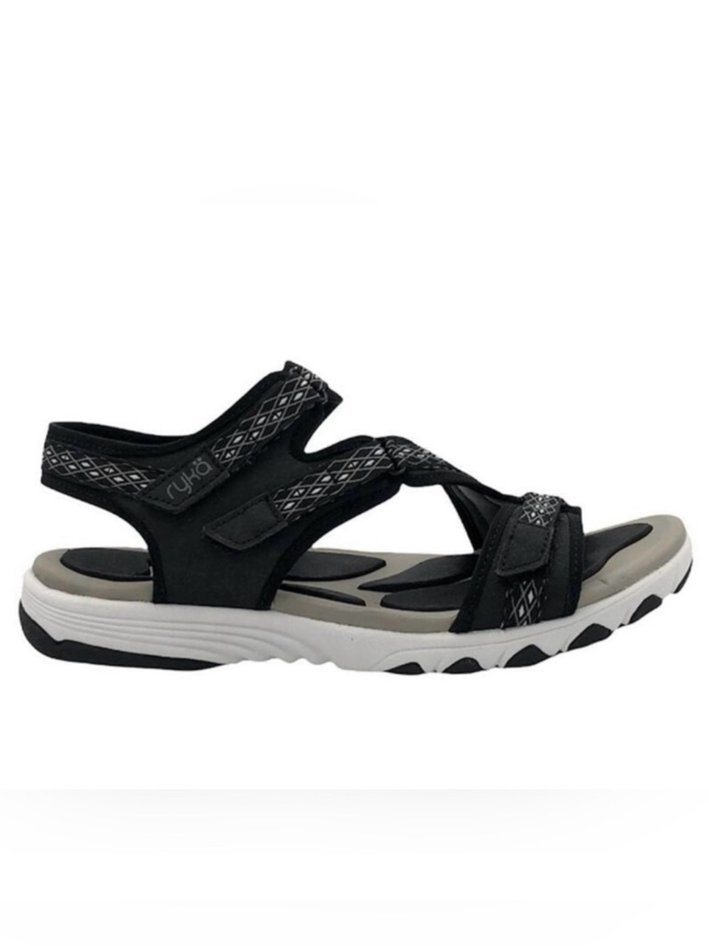 Ryka Adjustable Sport Ginger Sandals Black Tan Double strap Womens 6.5 Outdoors